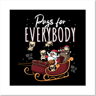 Pugs for Everybody Funny Ugly Pug Christmas Posters and Art